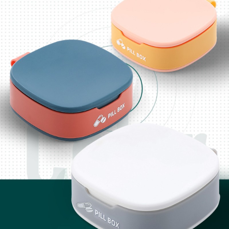 Hộp chia thuốc vuông, hôp đựng thuốc mini bỏ túi tiện lợi