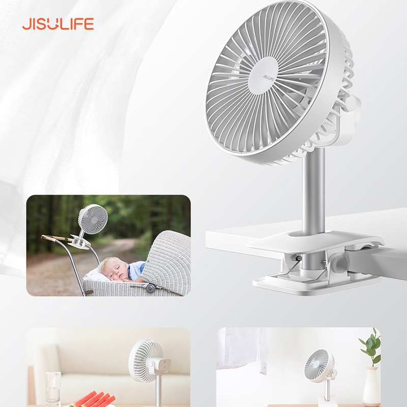 Quạt mini kẹp xe đẩy, kẹp để bàn văn phòng Jisulife F7B, xoay 360 độ hoạt động 12 tiếng_BH 12 tháng chính hãng | BigBuy360 - bigbuy360.vn