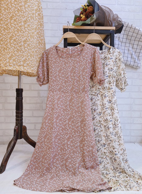 Váy hoa nhí vintage cổ viền bèo tay bồng ngắn tay 🌸 Hàng Quảng Châu | BigBuy360 - bigbuy360.vn