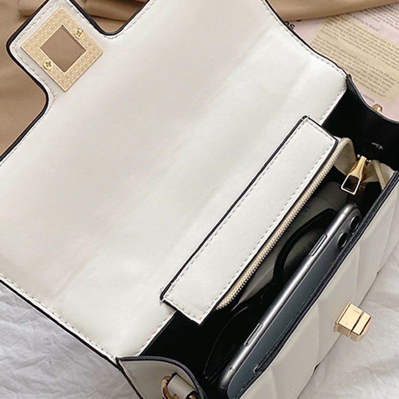 Túi Đeo Vai Cầm Tay Một Bên Họa Tiết Dập Nổi Hoa Văn Kẻ Ô Cổ Điển Dành Cho Bạn Nữ