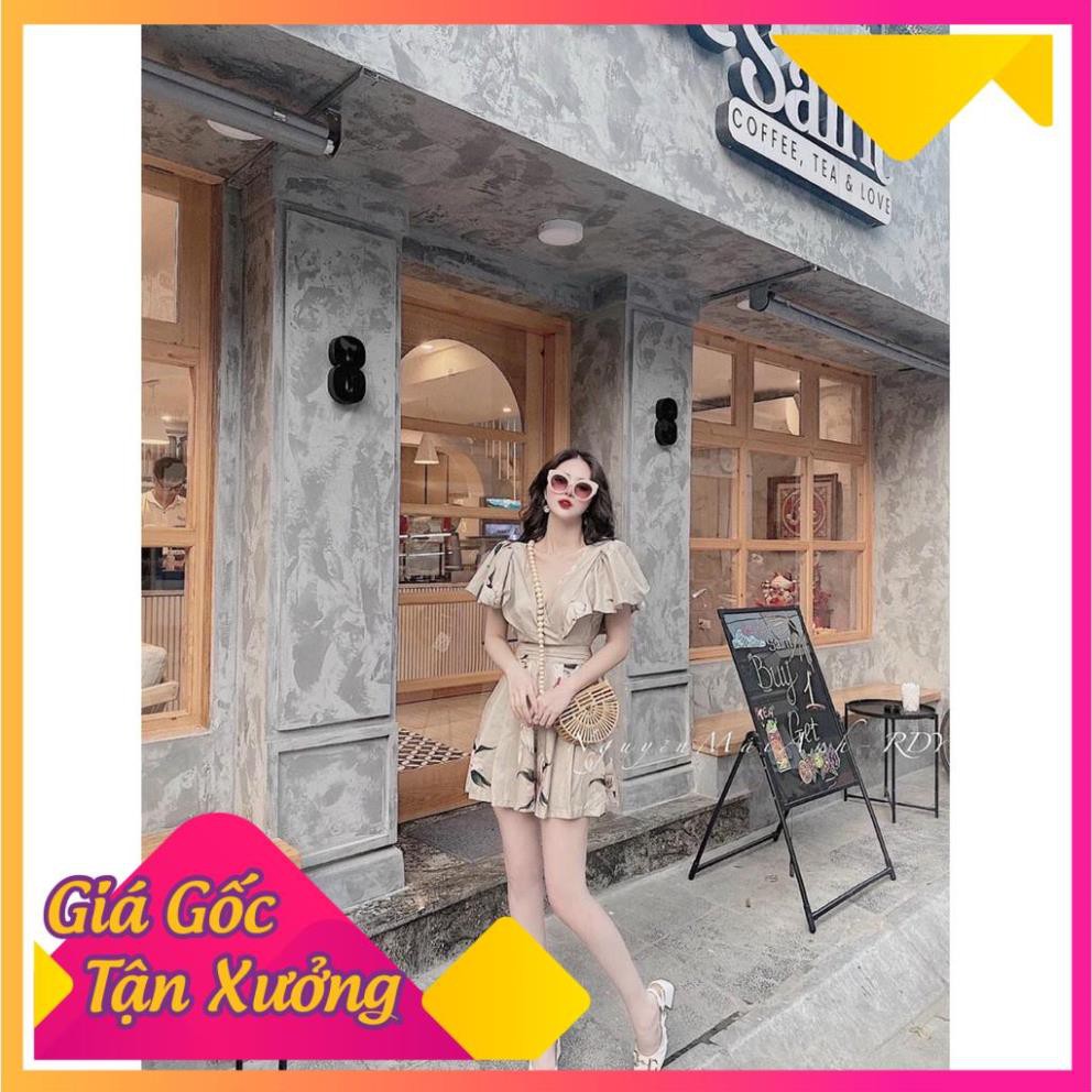 [ 𝐅𝐑𝐄𝐄 𝐒𝐇𝐈𝐏 ] Đầm Hoa Bèo Cánh Tiên Hở Lưng Cổ V