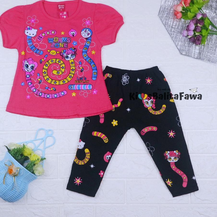 Set Đồ Búp Bê Ramadhan Mic Và Quần Legging Cho Bé Gái 2-3 Tuổi