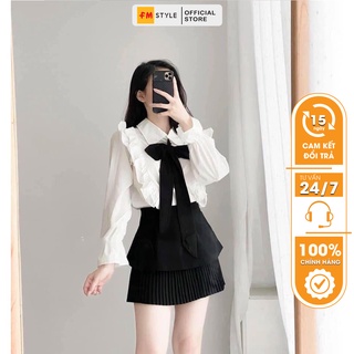 Chân váy xếp ly FM Style dáng ngắn hai tầng dáng xòe, vải chiffon xuất xịn, chuẩn form - sang chảnh FM21030933