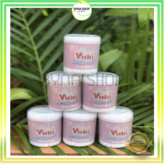 Tăm bông cho bé sơ sinh, bông tự nhiên, hộp 170~180 que - Hộp tăm bông ngoáy tai Yuki cho bé [BYNASHOP]