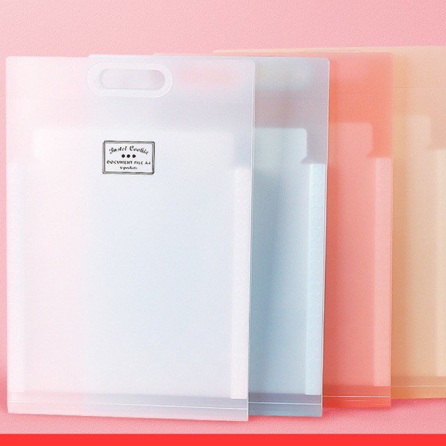 Túi đựng tài liệu nhưạ Campus Pastel Cookie khổ dọc đựng tài liệu kích cỡ A4 gồm 6 ngăn J40