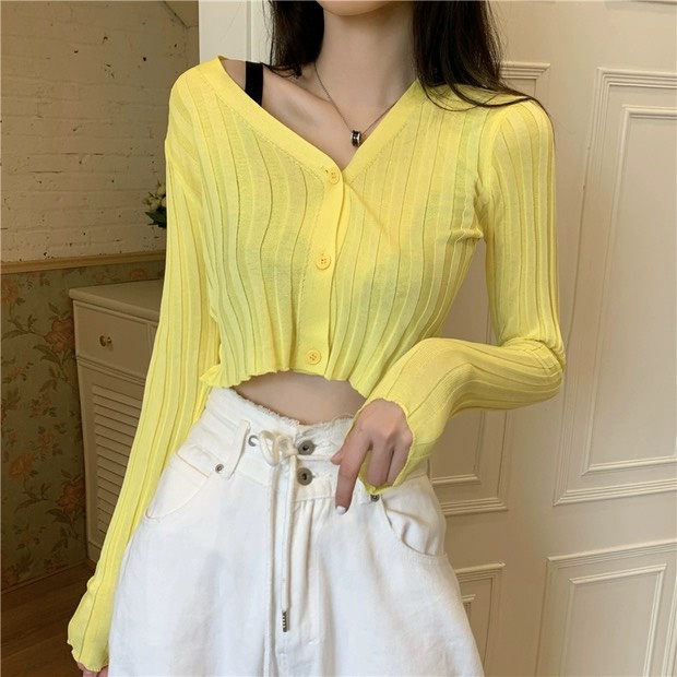 Áo Cardigan Tay Dài Thun Gân Ulzzang 3 Màu, [ADORABLE], Cardigan Basic Mỏng Khoác Ngoài Hot Trend 2021 Ảnh Thật