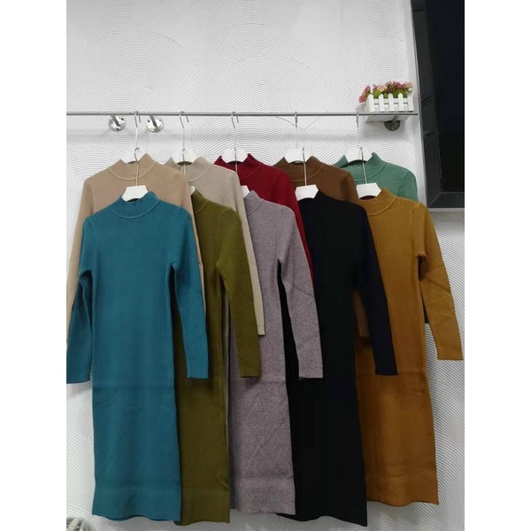 Váy body len tăm cổ 3p QC loại dày