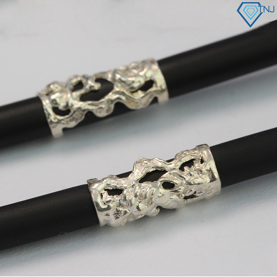 Dây da nam bọc bạc đầu rồng DCK0023 Trang Sức TNJ