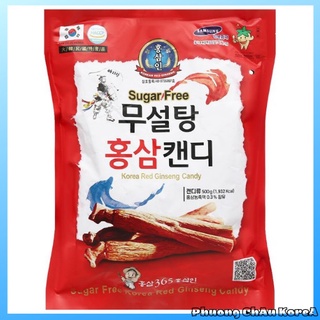 Kẹo hồng sâm không đường 365 Hàn Quốc gói 500gr