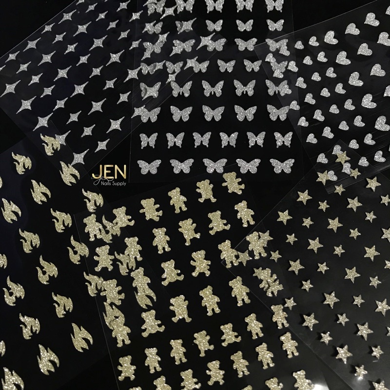 Sticker dán móng Flash nail bạc và vàng