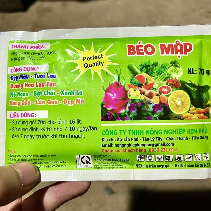 Phân bón Béo Mập mập thân chồi, nhánh mập cọng nở gốc to củ xanh cây lớn lá BMKP70