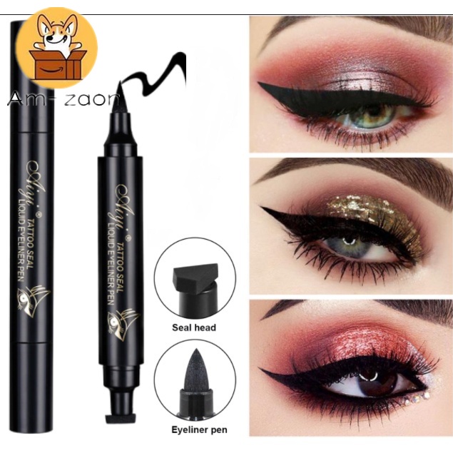 Bút Kẻ Mắt Dạng Lỏng Hai Đầu Chống Thấm Nước Lâu Trôi Nhanh Khô