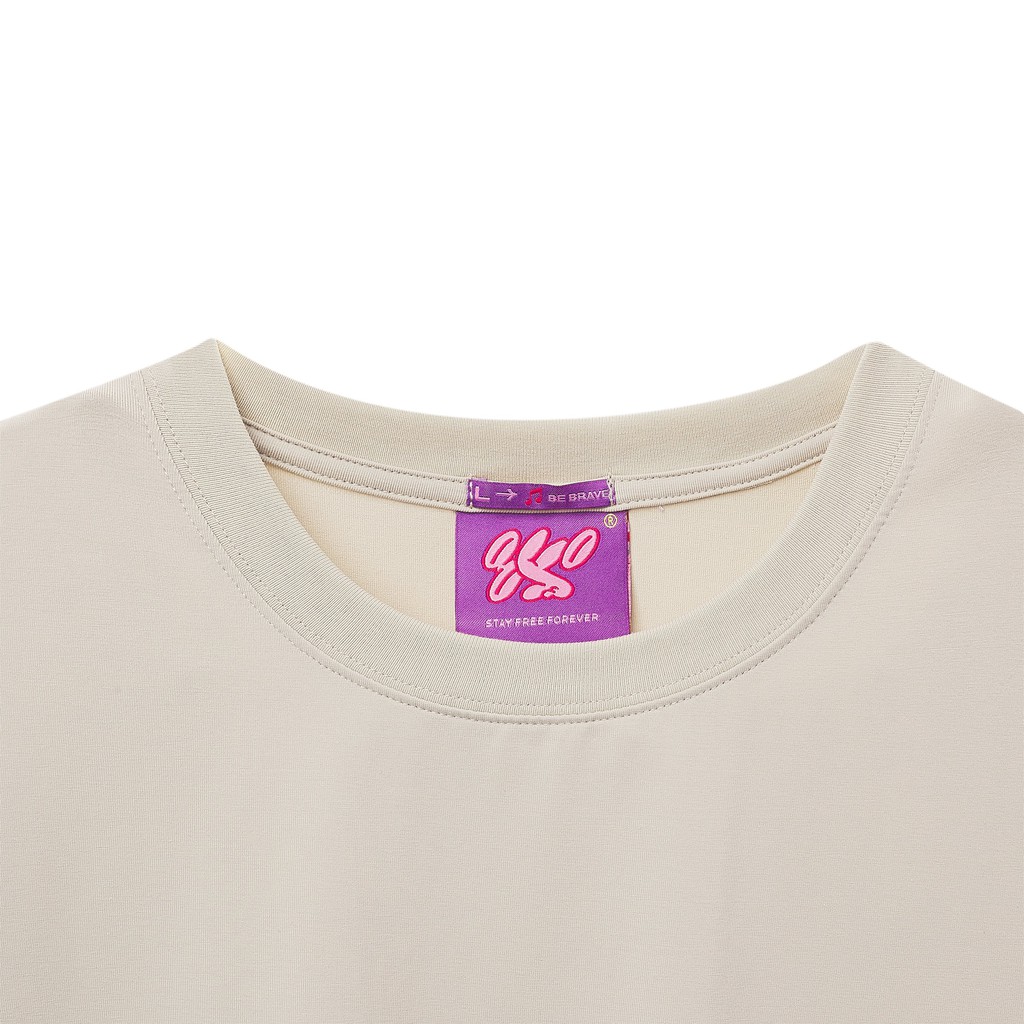 Áo thun tay lỡ 8YO phông Unisex nam nữ Premium Cotton oversize form rộng SIGNATURE - Beige