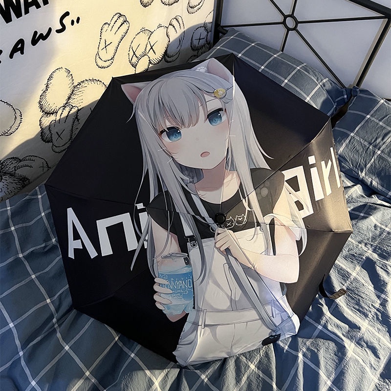 Dù Gấp Chống Nắng Đa Năng Họa Tiết Hoạt Hình Anime Xinh Xắn