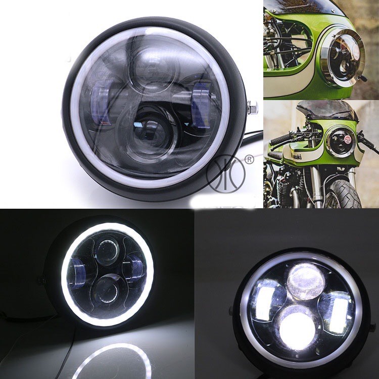 Đèn Pha kiểu dáng Su GN bi Led viền trắng sáng, phù hợp độ nhiều dòng xe classic, tracker