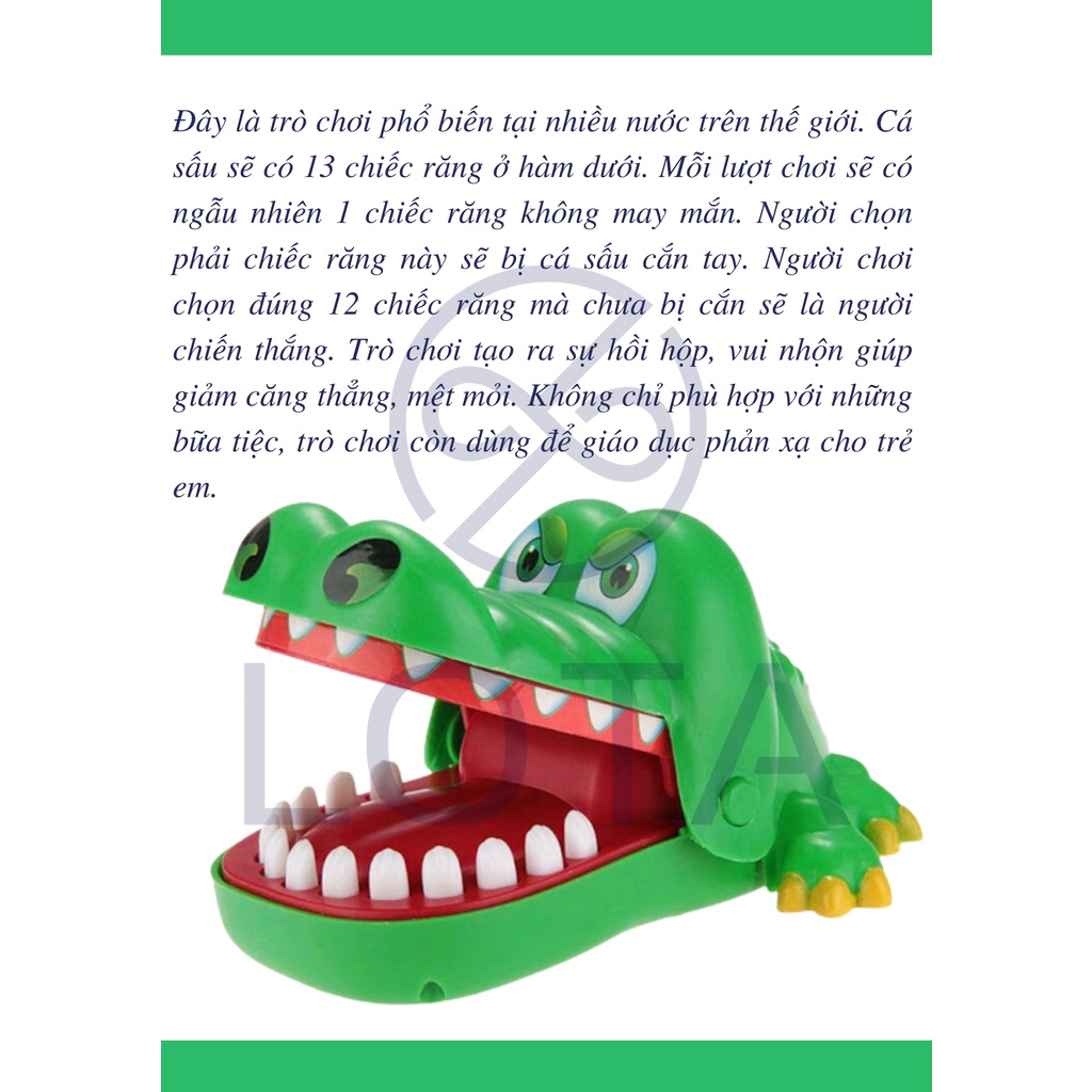 TRÒ CHƠI CÁ SẤU CẮN TAY CROCODILE DENTIST, toy chọn răng may rủi cho trẻ em bé, game nhóm bạn tập thể hên xui tiệc party