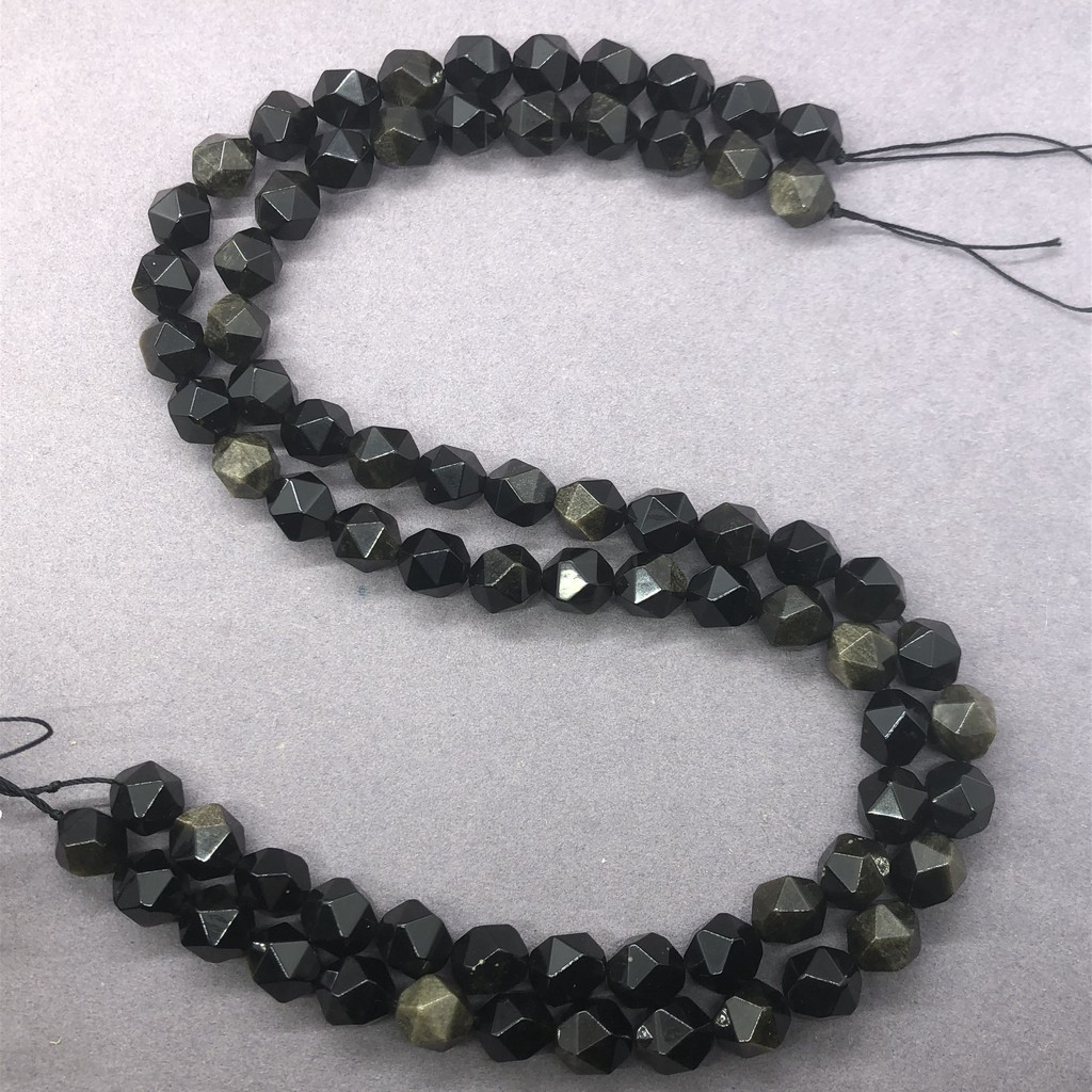 Chuỗi hạt đá obsidian 6-12mm làm đồ trang sức thủ công