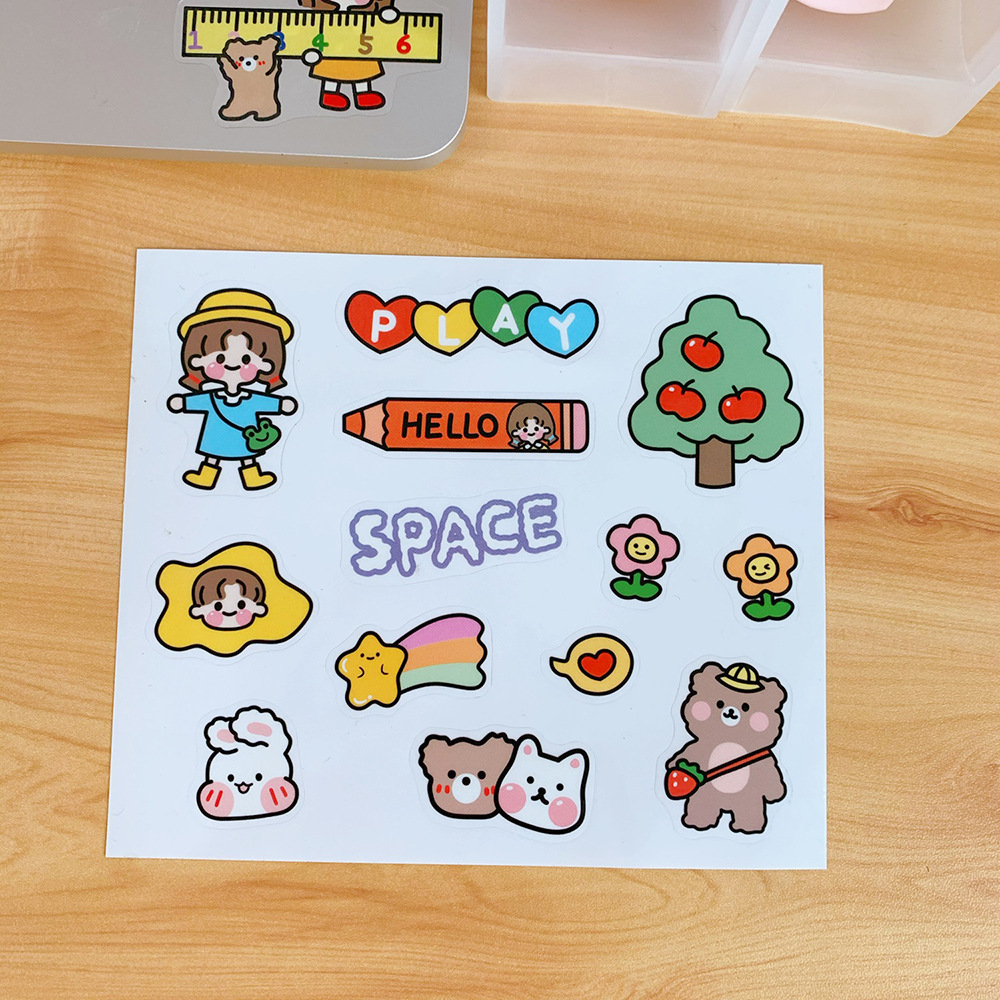 Miếng Dán Hình Hoạt Hình Dễ Thương Dùng Trang Trí