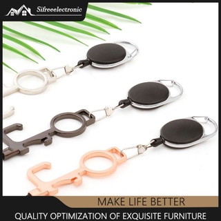 Multifunctional non-contact door opener, protection keychain, anti-epidemic button, press elevator tool, door opener, bottle opener