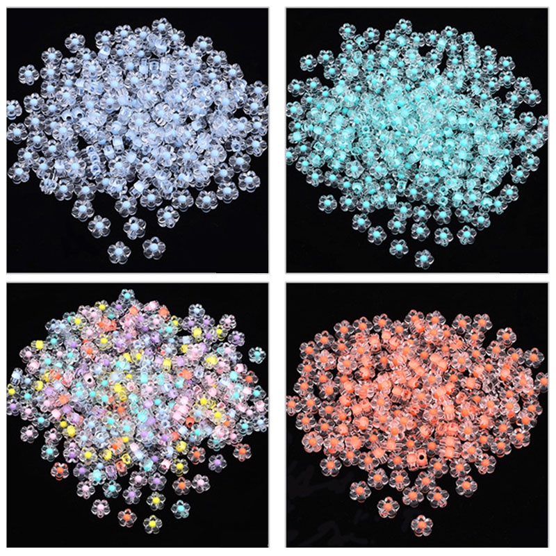 Bộ 50 Hạt Nhựa Trong Suốt Hình Hoa Hướng Dương Kích Thước 12mm Dùng Làm Trang Sức Thủ Công