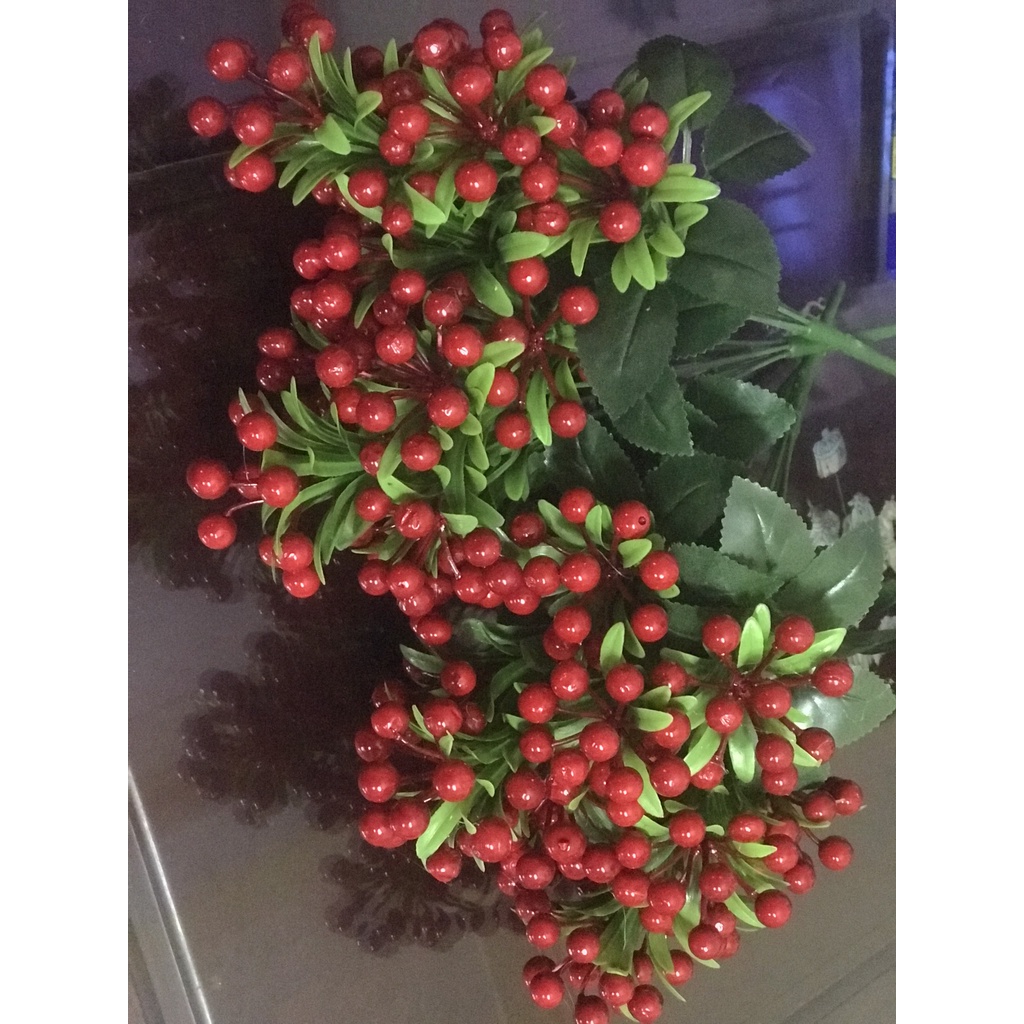 Nhánh Cherry Giả Cao Cấp Siêu Xinh Decor Trang Trí | Hà Hoa Flower