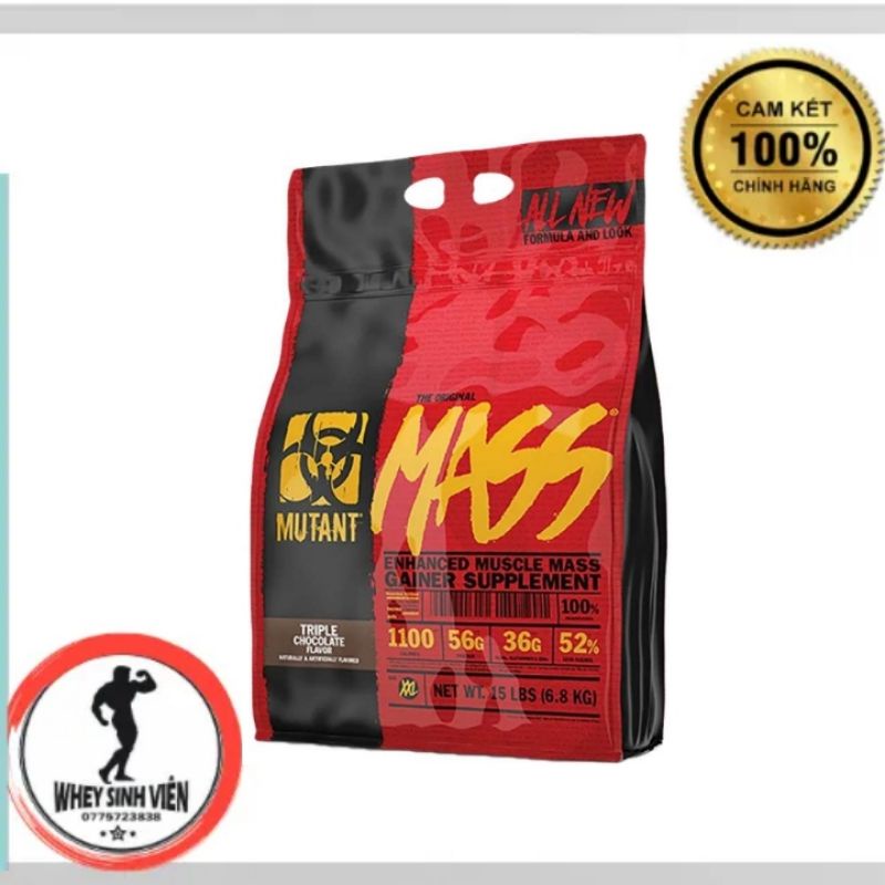 Sữa tăng cân Mutant MASS 15Lbs (6.8 KG) Hỗ Trợ Tăng Cân, Tăng Cơ Cho Người Gầy, Kén Ăn, Khó Lê