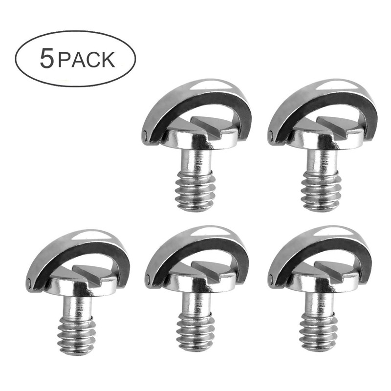 Set 5 ốc cố định 1/4inch cho chân đứng máy ảnh với khuyên hình chữ D dễ tháo lắp