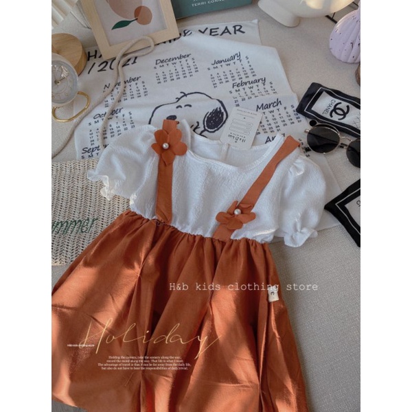 Váy Đầm Cho bé Gái, Váy Giả Yếm Chất Đũi Mềm Mát Cho Bé Gái_Umeekid