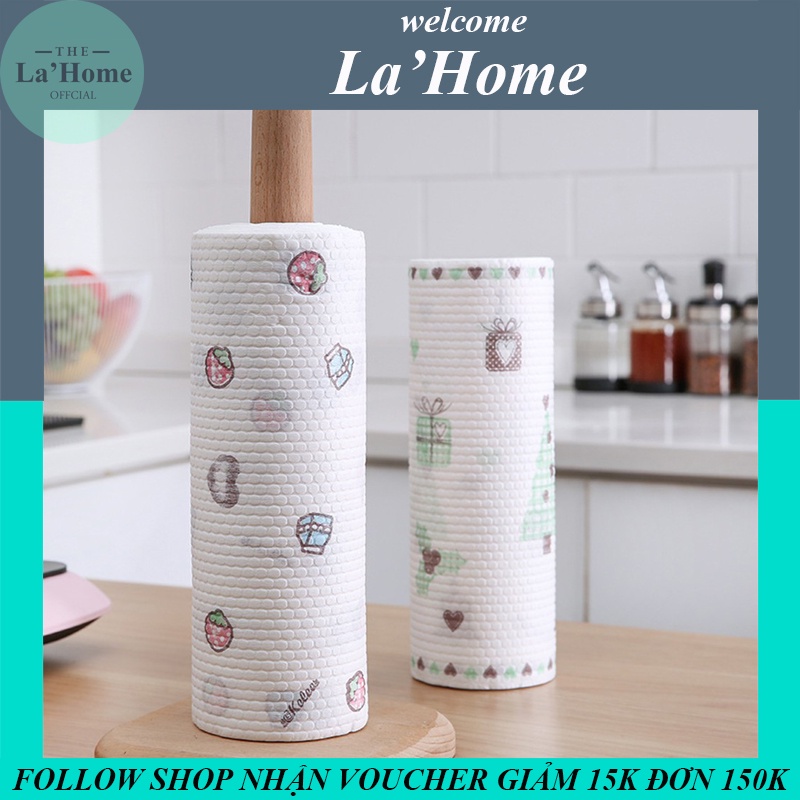 Giấy lau đa năng La'Home- giấy lau bếp - giấy lau tay cuộn trắng có thể giặt được