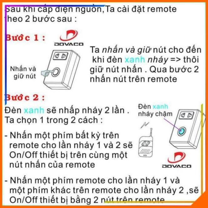 [Chính Hãng] Ổ Cắm Điều Khiển Từ Xa Cao Cấp TF2A Tặng Kèm Điều Khiển Từ Xa RF 4 Nút 315 MHz