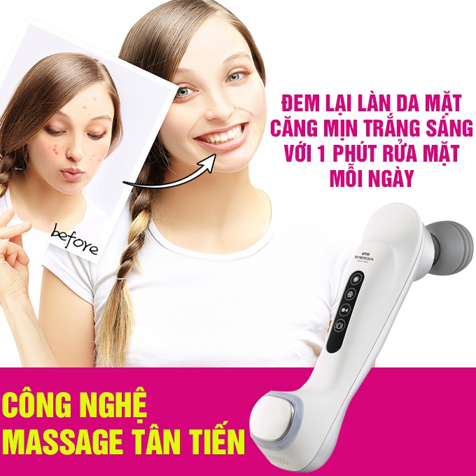 Máy massage mặt chống lão hóa nóng lạnh OTO Energia EG-700 màu bạc