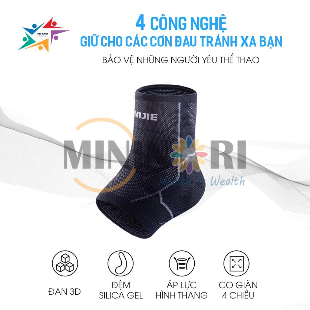 [Mã MINI20k hoàn 10% đơn 199K tối đa 20K xu]Bó Gót Bảo Vệ Mắt Cá Chân Thể Thao Aonijie E4404 - Ôm Sát