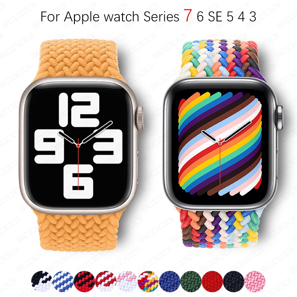 Dây đeo nylon bện thích hợp cho iwatch 49mm 45mm 41mm 44mm 40mm 42mm 38mm iwatch series 8/7/6/5/4/3/2/1/SE
