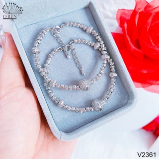 Vòng tay nữ, vòng bi bạc đính phụ kiện thiết kế cao cấp Orin V2361