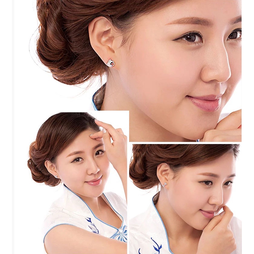 Bông Tai Nữ Nụ Đá Kiểu Đơn Giản Màu Đá Thay Đổi Theo Yêu Cầu BẠC HIỂU MINH HT144