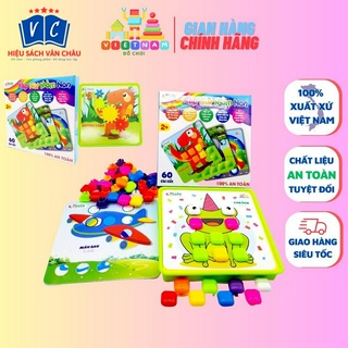 Bộ xếp hình xếp nút mầm non 18 và 60 chi tiết cho bé phát triển trí tuệ hàng Việt Nam chất lượng cao sato005