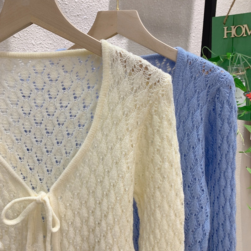 Áo Khoác Cardigan Dệt Kim Tay Dài Thắt Cà Vạt Trước Dễ Phối Đồ Thời Trang Cho Bạn Gái