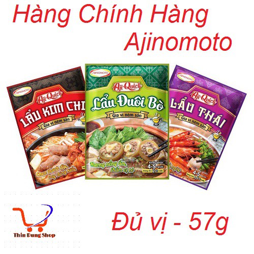 GIA VỊ NÊM SẴN PHỞ BÒ/ BÚN BÒ/ LẨU THÁI AJI-QUICK AJNOMOTO 57G