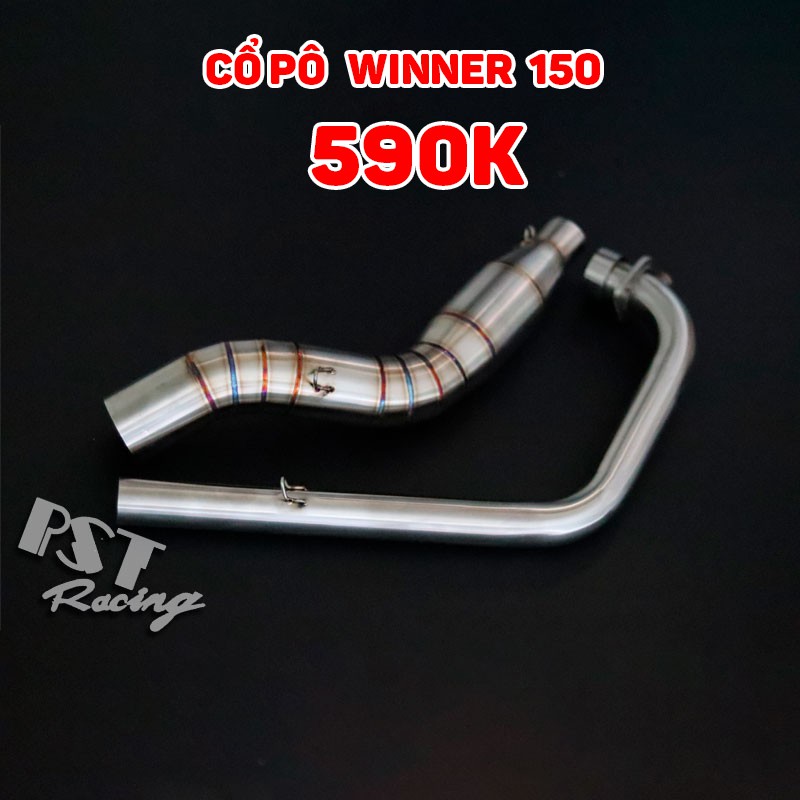 Cổ pô Winner X 150, Cổ pô Winner 150 inox lắp đặt zin , có bầu hơi màng lọc tổ ong.