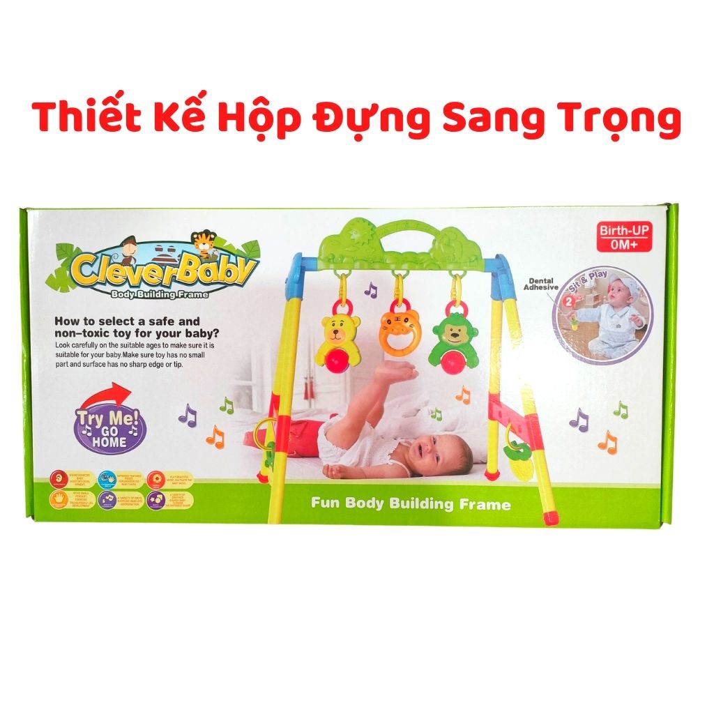 Đồ Chơi Kệ Chữ A Cao Cấp Clever Baby Có Xúc Xắc Cho Bé Phát Triển Toàn Diện, Shop Bố Mốc