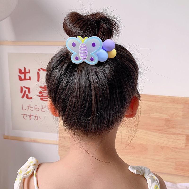 Dây Buộc Tóc Cao Su Co Giãn Đính Hoa Nhỏ Dễ Thương Cho Bé Gái