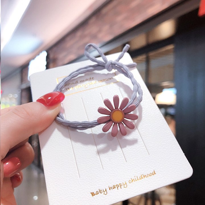 Chun buộc tóc hoa cúc Hàn Quốc cho bé gái sợi nhỏ không đau combo 3 chiếc Rika BT0001
