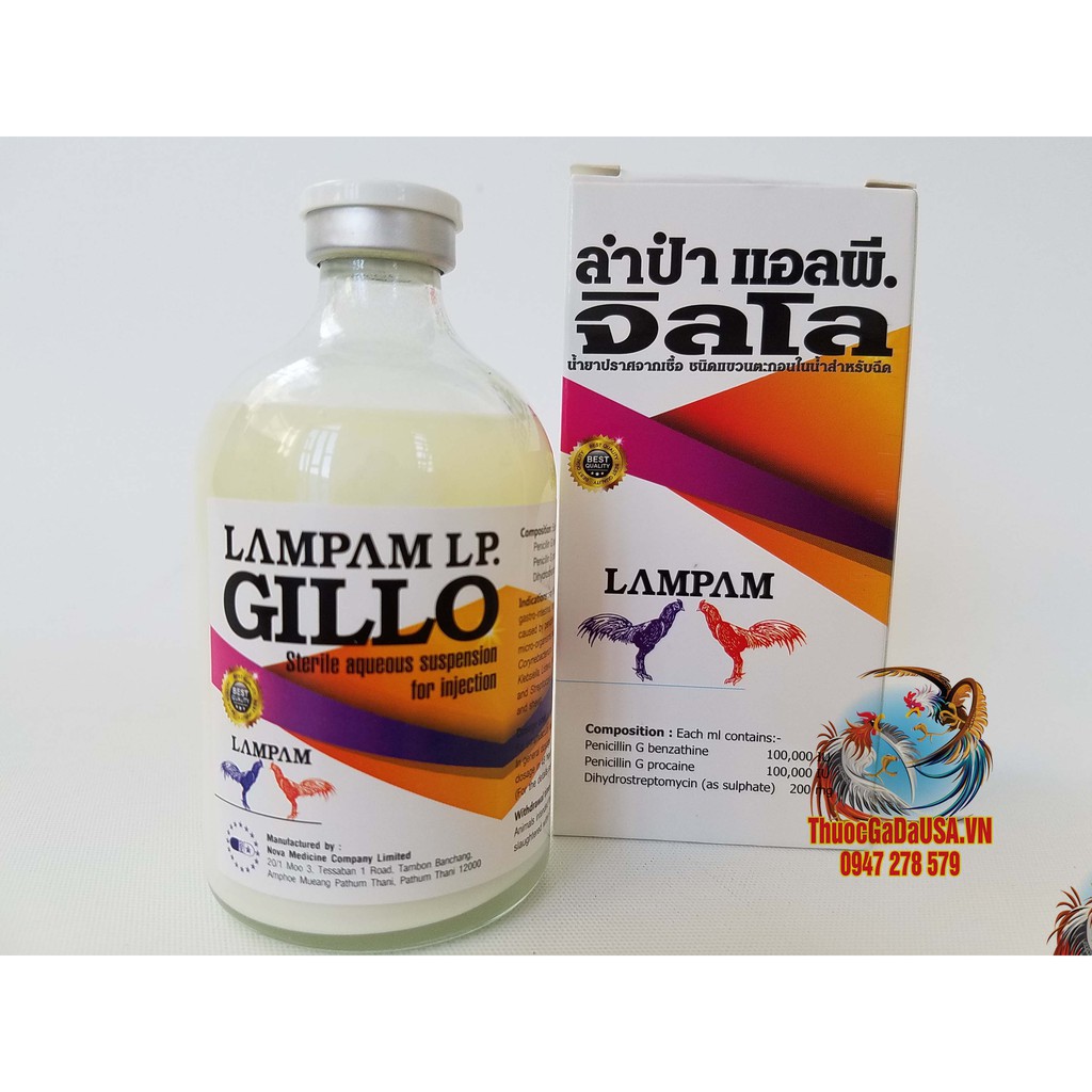 Gillo LAMPAM - Hỗ Trợ Bách Bệnh Cho Gà Đá (100ml)