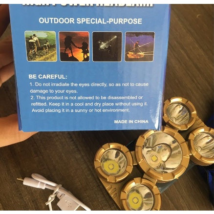 [ Bản Mới, Bóng To Sáng Hơn ] Đèn Pin Đội Đầu 5 Mắt Siêu Sáng, Đèn Pin Siêu Sáng