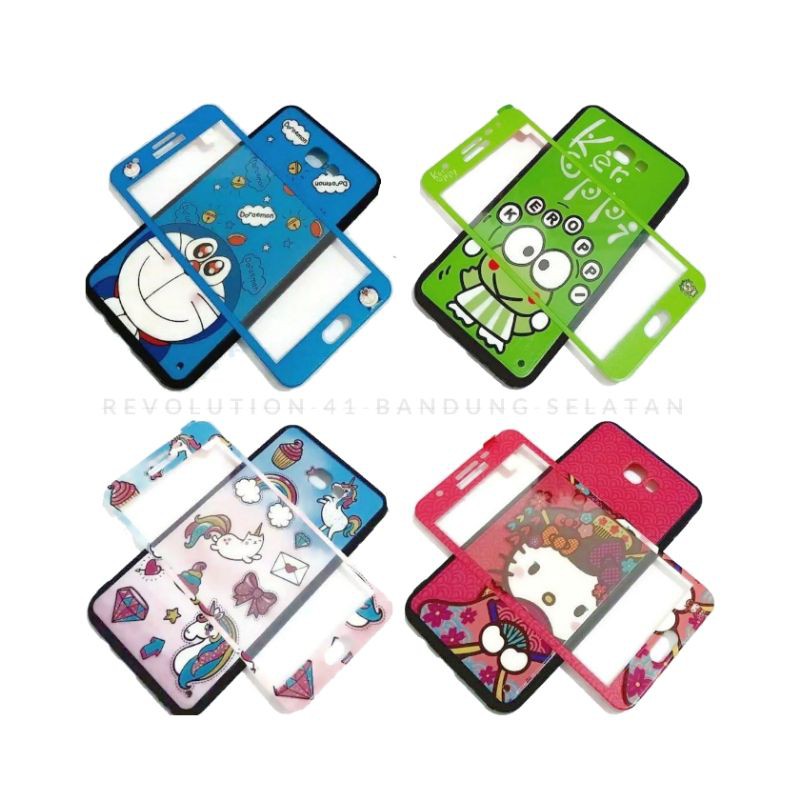 Mềm Ốp Điện Thoại Mặt Kính Cường Lực Hình Doraemon Hello Kitty Keroppi Panda 360 Cho Oppo F7