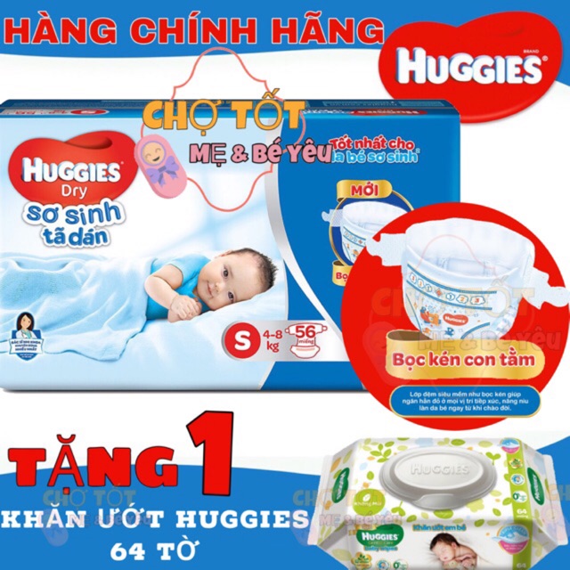 [1 TẶNG 1][MẪU MỚI]TÃ DÁN HUGGIES S56 DƯỚI 7KG