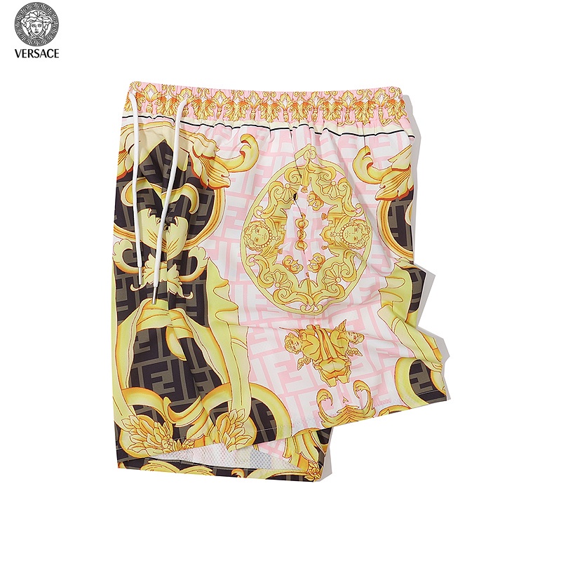 Versace * Quần Short In Hoa Vàng Phong Cách Baroque Sang Trọng Giản Dị Thoải Mái