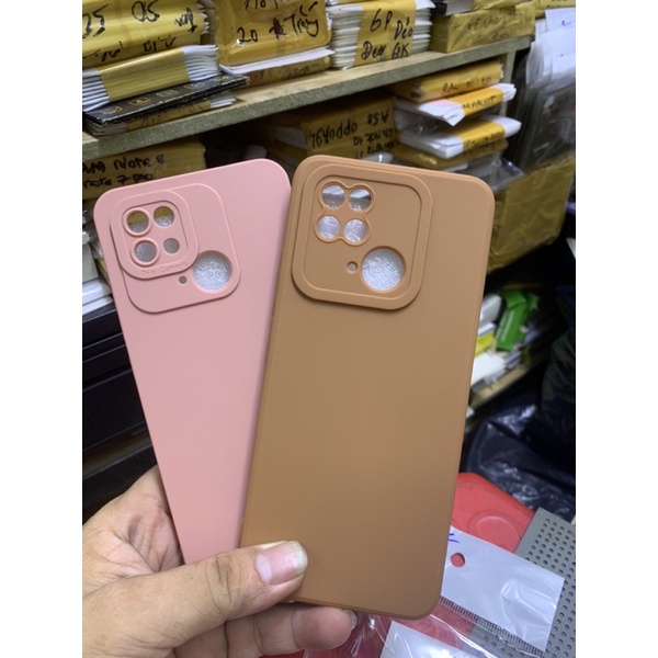 Ốp lưng Xiaomi Redmi 10C dẻo màu cạnh vuông bảo vệ cam