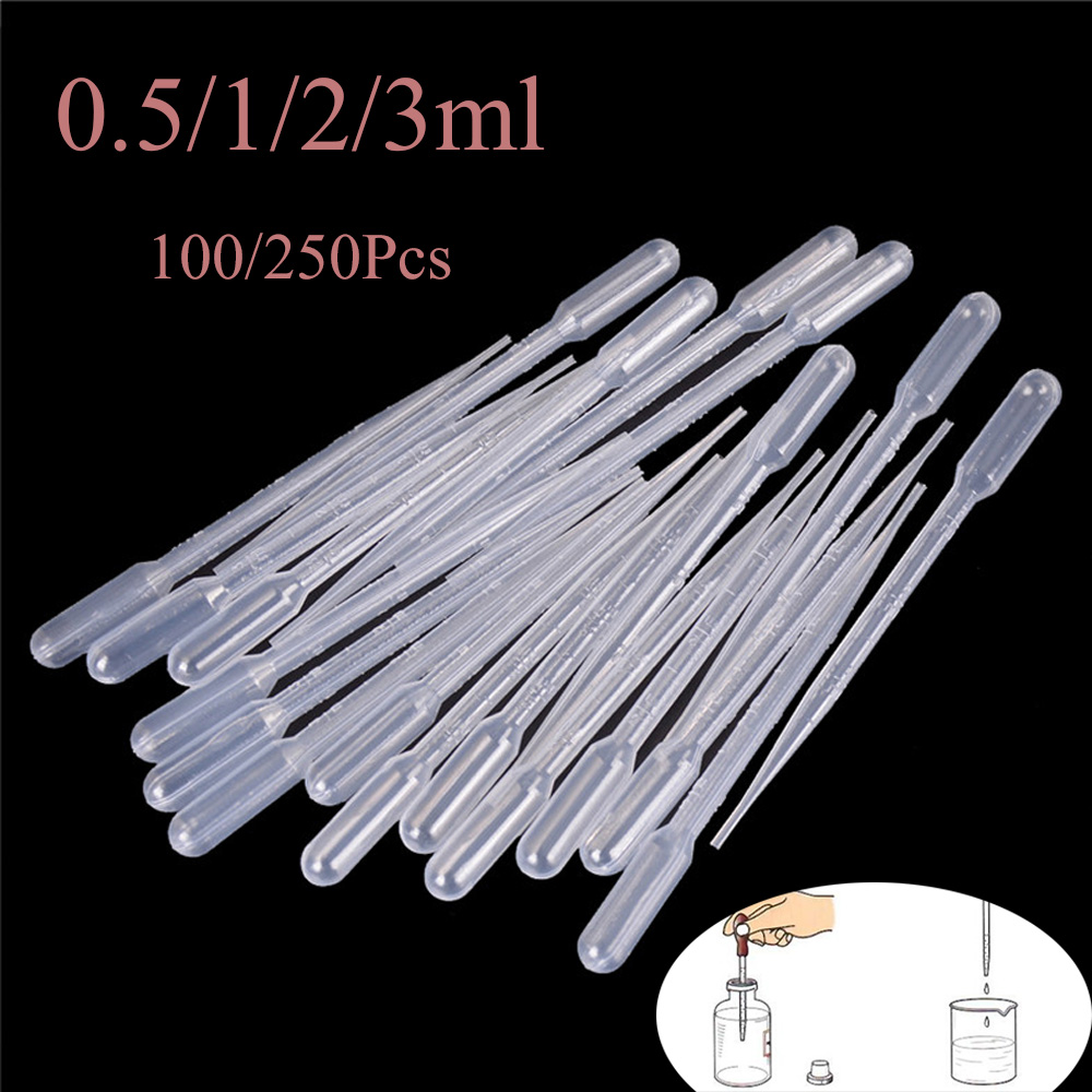 [Hàng mới về] 100/ 250 Ống nhỏ giọt chiết chất lỏng trong suốt đa năng tiện dụng