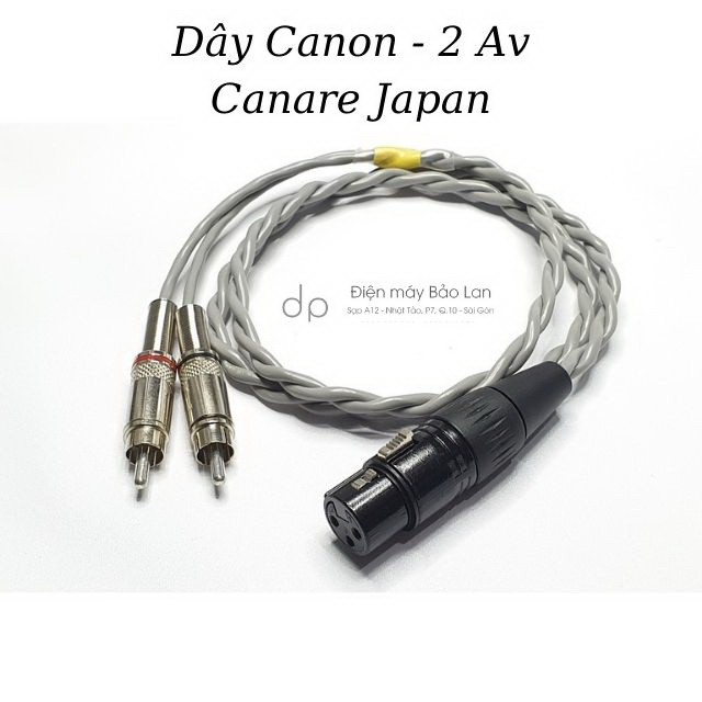 Dây Canon Đầu Cái Ra 2 AV, Dây Canon Cái Ra 2 Av Hoa Sen Hàng Bãi Canare Japan